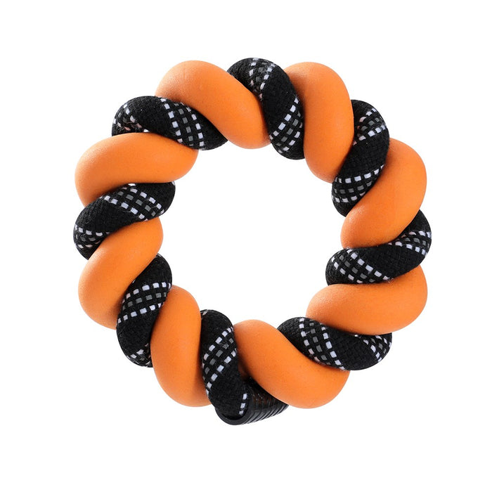 Paws & Claws TWISTY CHEW RING TOY COLS 18X4.5X4.5CM