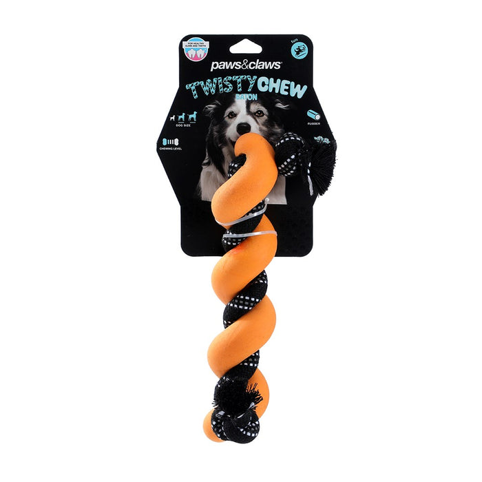 Paws & Claws TWISTY CHEW BATON TOY COLS 27X5X5CM
