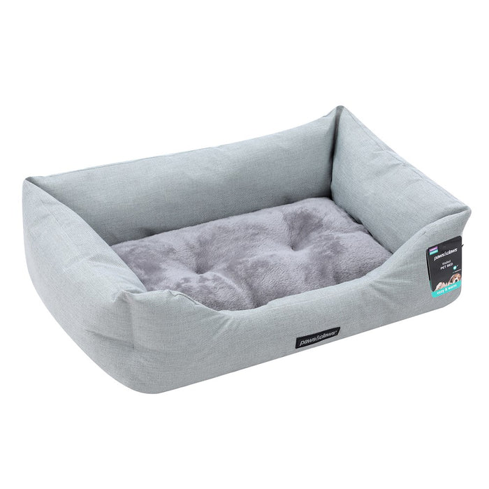Paws & Claws WALLED PET BED MEDIUM 70X50X21CM LIGHT GREY