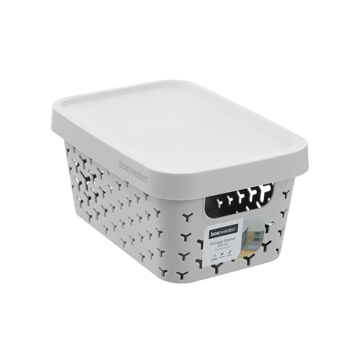 Boxsweden Boxsweden Star Basket Lidded 4L 26X18X12.5Cm Grey