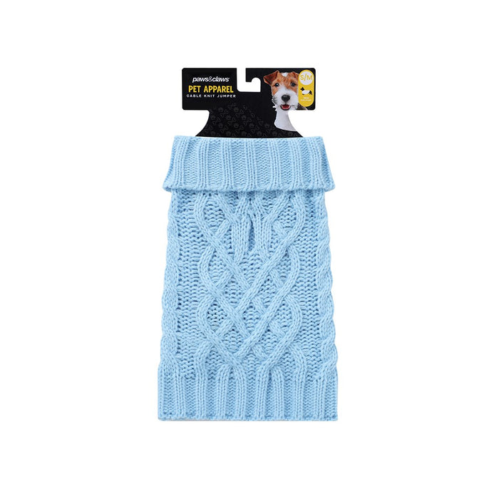 Paws & Claws CABLE KNIT JUMPER 30CM 4 ASST COLOURS