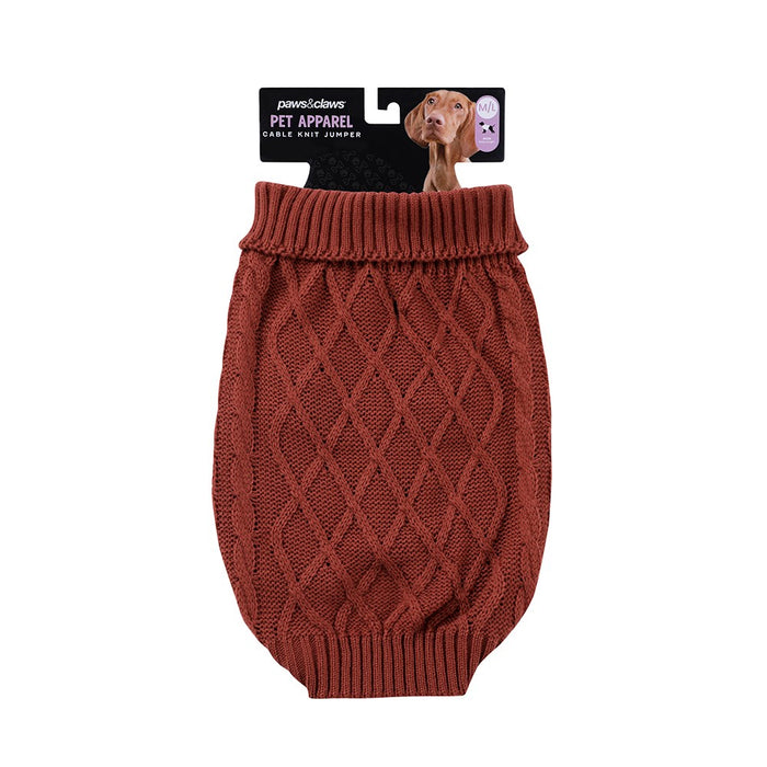 Paws & Claws CABLE KNIT JUMPER 40CM 4 ASST COLOURS