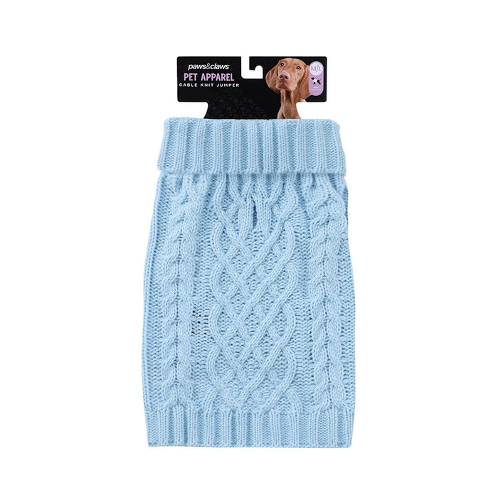 Paws & Claws CABLE KNIT JUMPER 40CM 4 ASST COLOURS