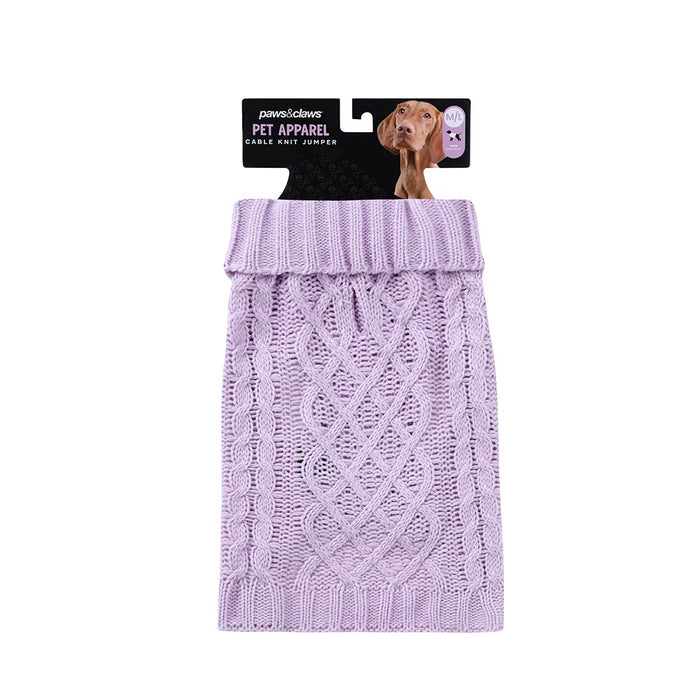 Paws & Claws CABLE KNIT JUMPER 40CM 4 ASST COLOURS