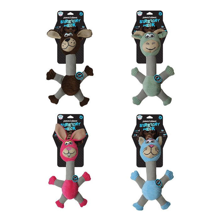 Paws & Claws STRETCHY NECK ANIMAL PET TOY 30CM