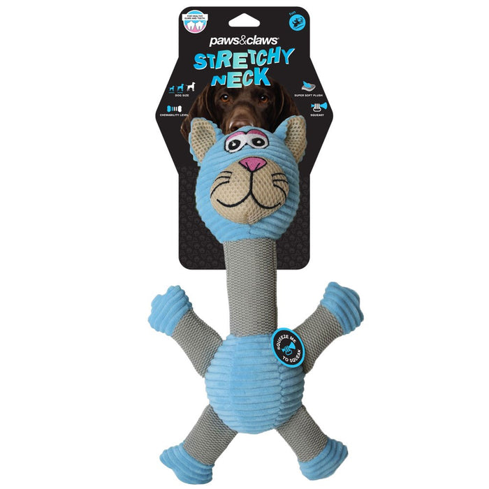 Paws & Claws STRETCHY NECK ANIMAL PET TOY 30CM