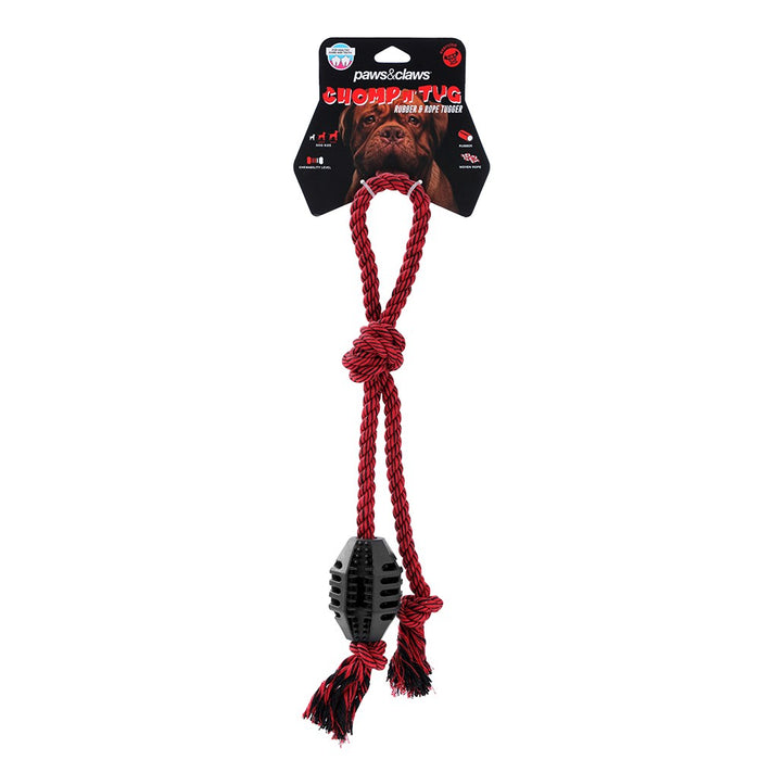 Paws & Claws CHOMP N TUG GEO TPR + ROPE TUGGERS  45X10X5CM