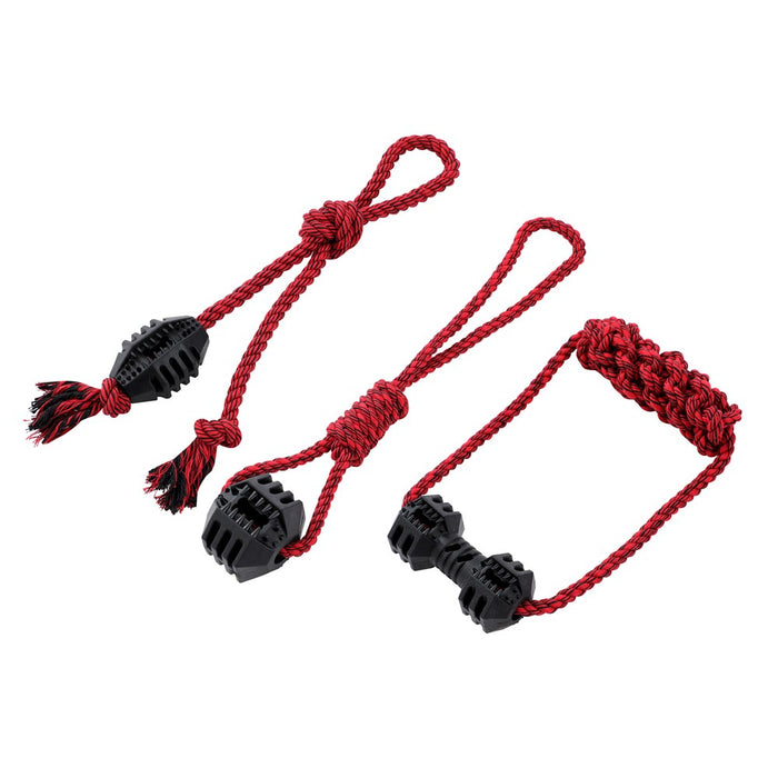 Paws & Claws CHOMP N TUG GEO TPR + ROPE TUGGERS  45X10X5CM