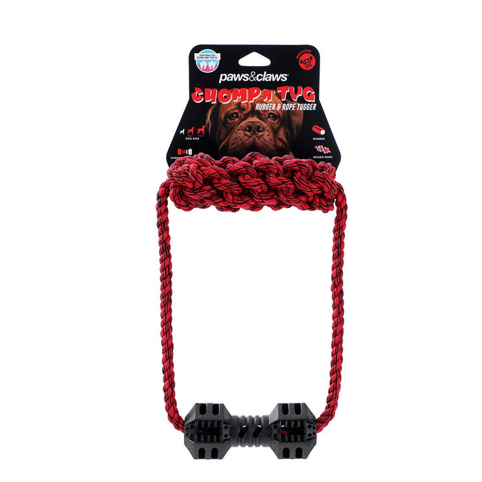 Paws & Claws CHOMP N TUG GEO TPR + ROPE TUGGERS  45X10X5CM