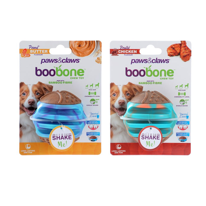 Paws & Claws BOOBONE TPR GIGGLE BALL CHICKEN & PEANUT BUTTER 8X8X8CM