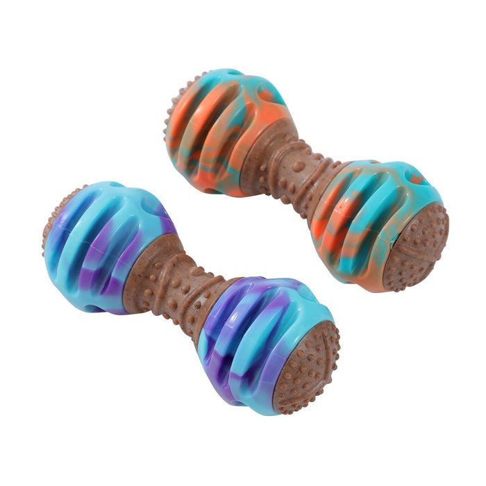 Paws & Claws BOOBONE TPR GIGGLE DUMBELL CHICKEN & PEANUT BUTTER 14X5.6X5.6CM