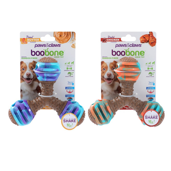 Paws & Claws BOOBONE TPR GIGGLE TRI TOY CHICKEN & PEANUT BUTTER 16.3X16.3X5.6CM