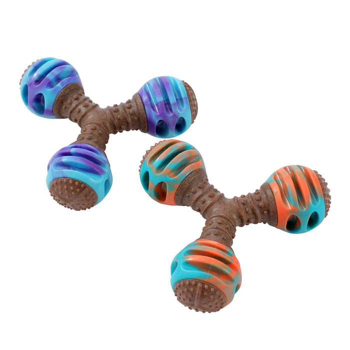 Paws & Claws BOOBONE TPR GIGGLE TRI TOY CHICKEN & PEANUT BUTTER 16.3X16.3X5.6CM