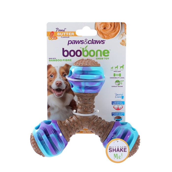 Paws & Claws BOOBONE TPR GIGGLE TRI TOY CHICKEN & PEANUT BUTTER 16.3X16.3X5.6CM