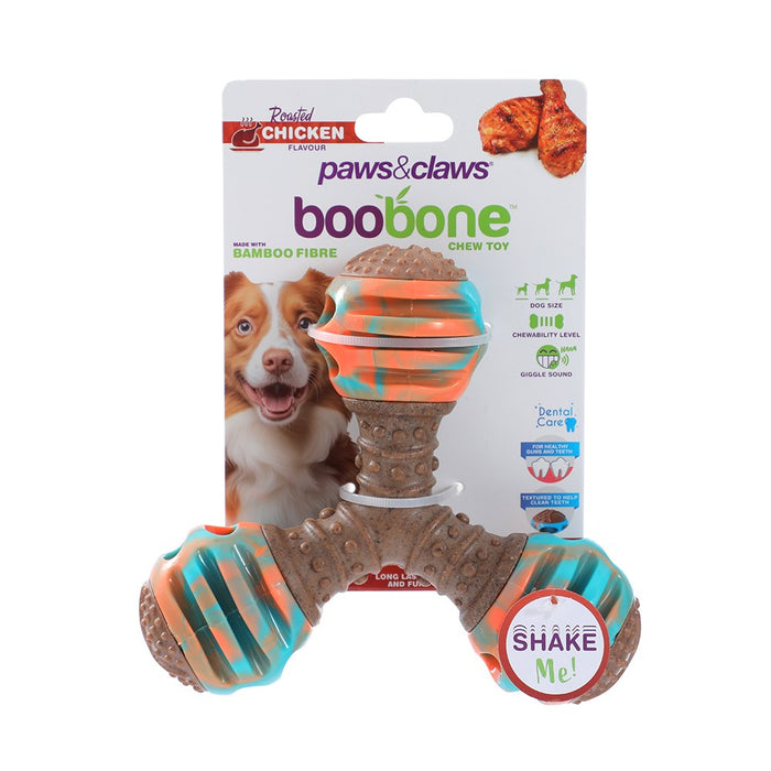 Paws & Claws BOOBONE TPR GIGGLE TRI TOY CHICKEN & PEANUT BUTTER 16.3X16.3X5.6CM