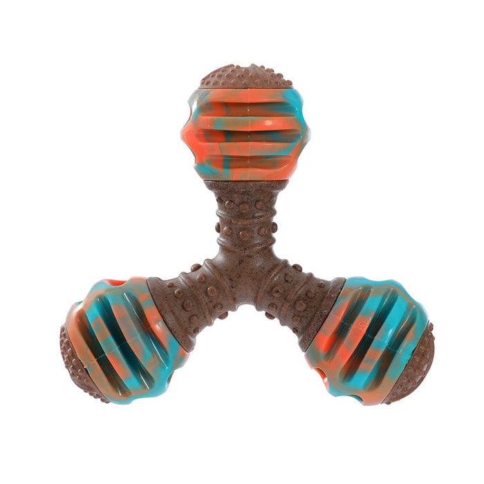 Paws & Claws BOOBONE TPR GIGGLE TRI TOY CHICKEN & PEANUT BUTTER 16.3X16.3X5.6CM