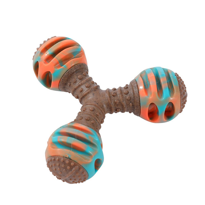 Paws & Claws BOOBONE TPR GIGGLE TRI TOY CHICKEN & PEANUT BUTTER 16.3X16.3X5.6CM