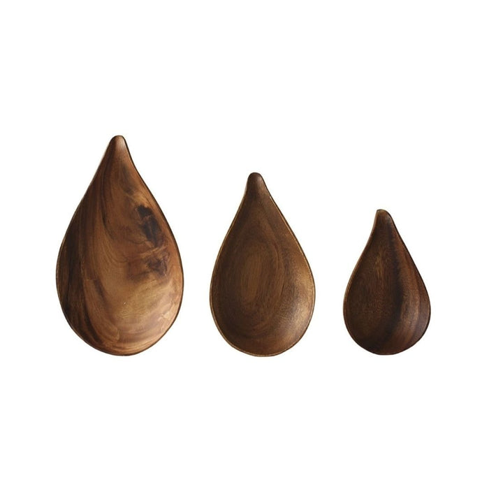 2 set Acacia Tear Drop Bowls/Plates - M ¨C 24cm long x 15cm wide x 3.5cm thick