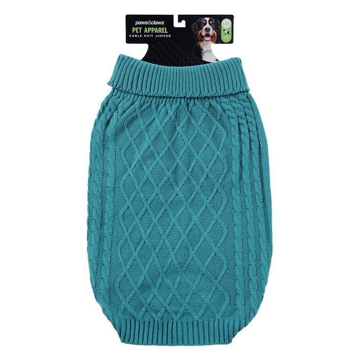 Paws & Claws CABLE KNIT JUMPERS 60CM 4 ASST COLOURS