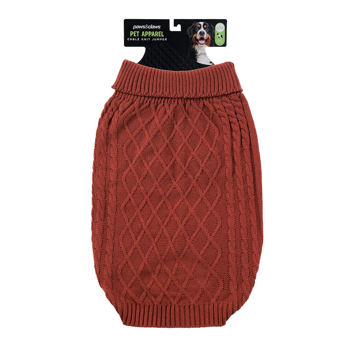 Paws & Claws CABLE KNIT JUMPERS 60CM 4 ASST COLOURS