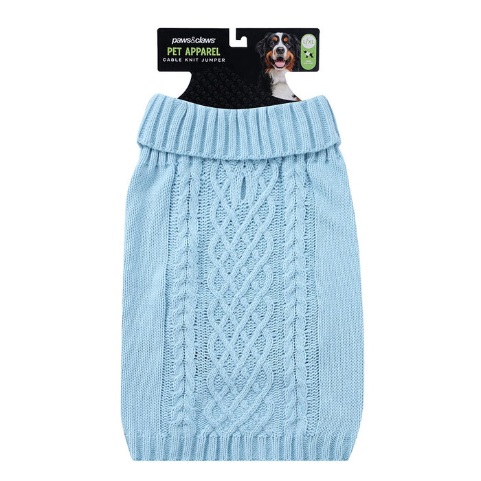 Paws & Claws CABLE KNIT JUMPERS 60CM 4 ASST COLOURS