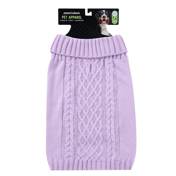 Paws & Claws CABLE KNIT JUMPERS 60CM 4 ASST COLOURS