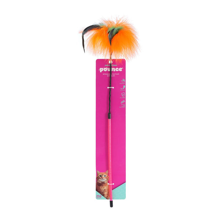 Paws & Claws POUNCE SPRINGING FEATHER CAT DANGLER COLS 48X1CM