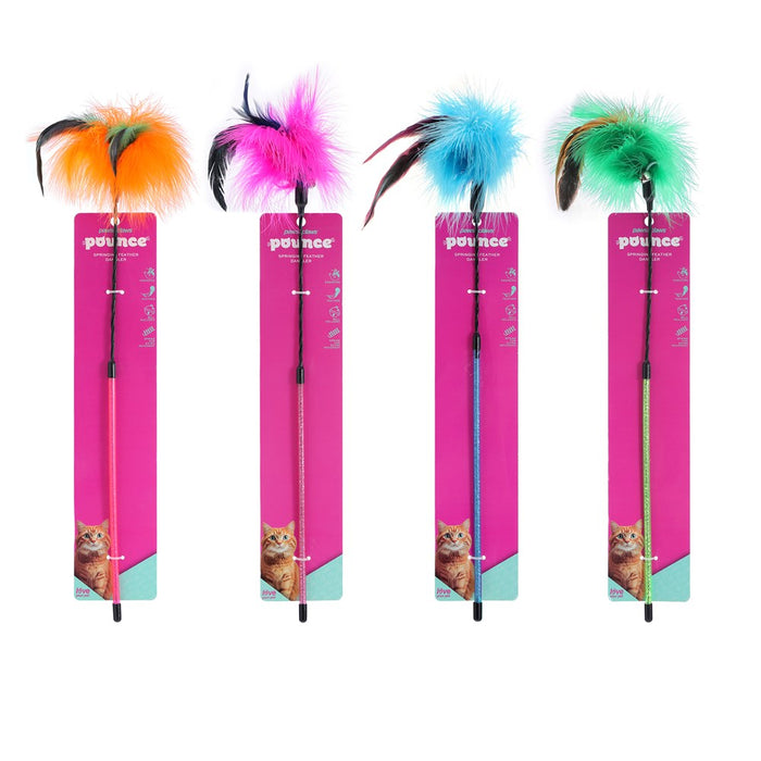 Paws & Claws POUNCE SPRINGING FEATHER CAT DANGLER COLS 48X1CM