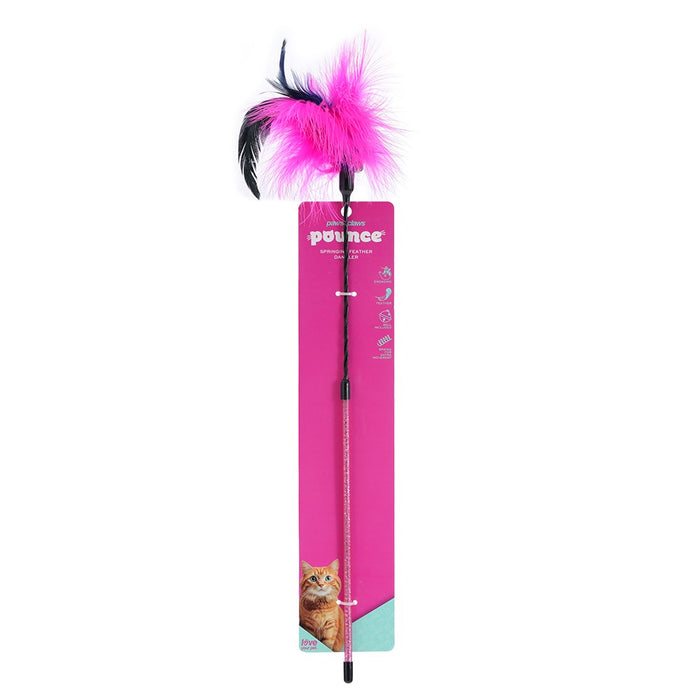 Paws & Claws POUNCE SPRINGING FEATHER CAT DANGLER COLS 48X1CM