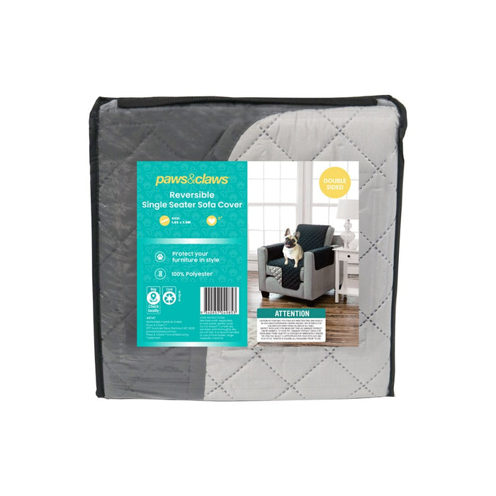 Paws & Claws REVERSIBLE SINGLE SOFA COVER 1.65x1.9M