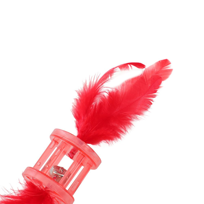 Paws & Claws POUNCE FEATHER RATTLE CAT TOYS COLS 18X5X5CM
