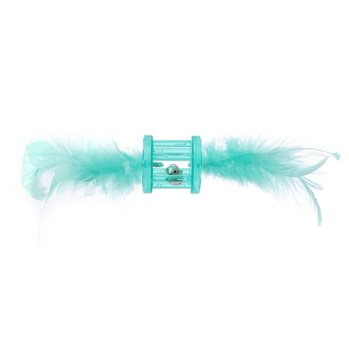 Paws & Claws POUNCE FEATHER RATTLE CAT TOYS COLS 18X5X5CM