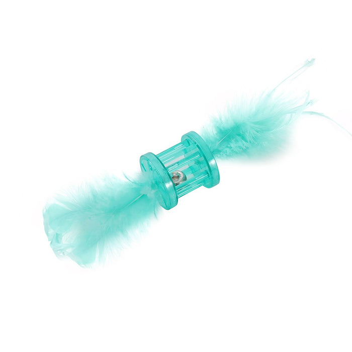 Paws & Claws POUNCE FEATHER RATTLE CAT TOYS COLS 18X5X5CM