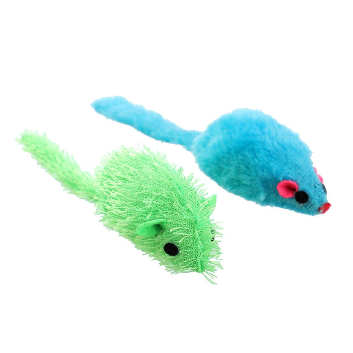 Paws & Claws POUNCE PLUSH MICE 2PK 17X5X5CM