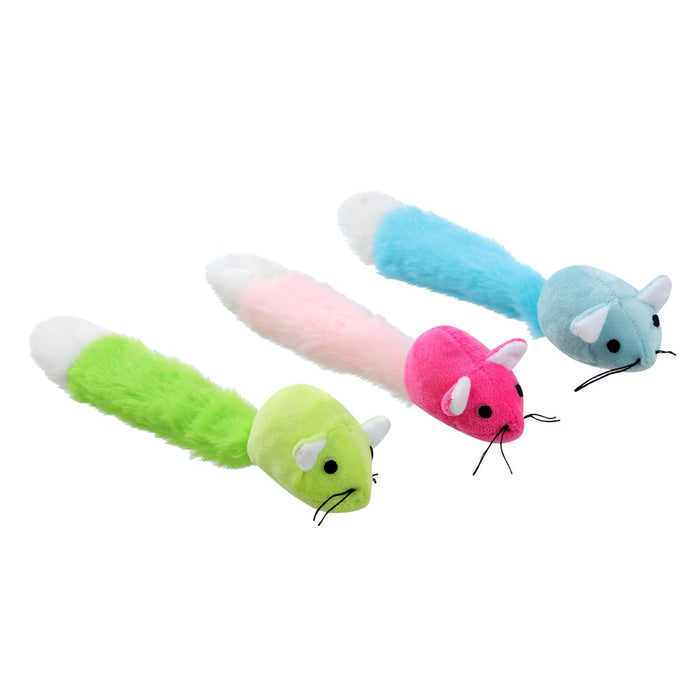 Paws & Claws POUNCE PLUSH LONG TAIL MOUSE COLS 22.5X4CM