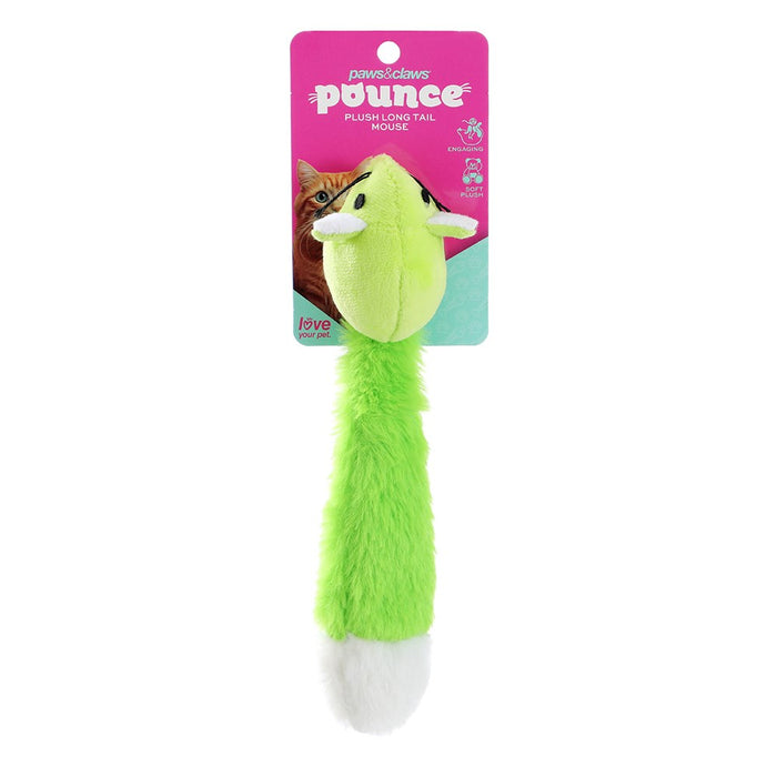 Paws & Claws POUNCE PLUSH LONG TAIL MOUSE COLS 22.5X4CM