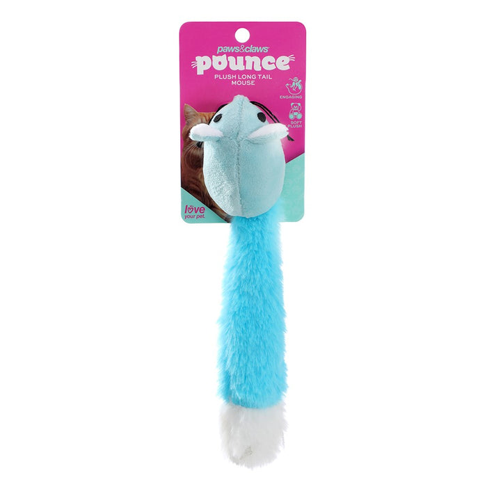 Paws & Claws POUNCE PLUSH LONG TAIL MOUSE COLS 22.5X4CM