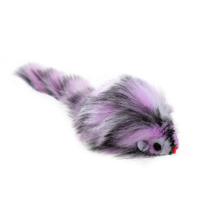 Paws & Claws POUNCE FURRY PLUSH MOUSE COLS 17X4CM