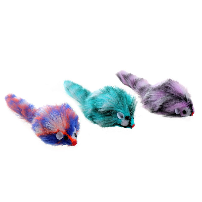 Paws & Claws POUNCE FURRY PLUSH MOUSE COLS 17X4CM