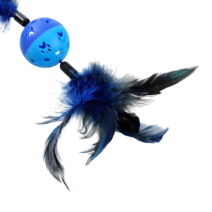 Paws & Claws POUNCE TWIN FEATHER BALL TOY COLS 37X6CM