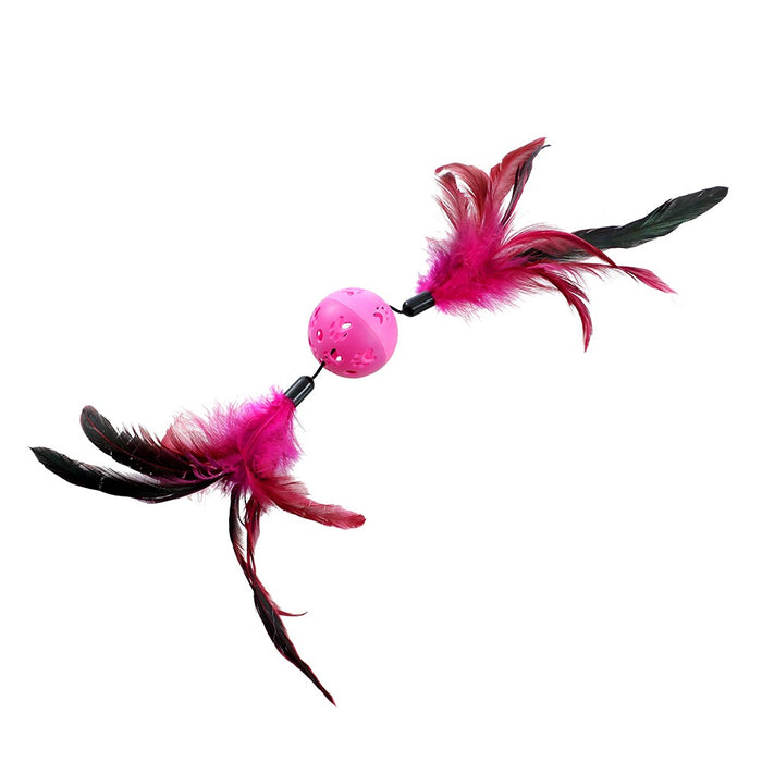 Paws & Claws POUNCE TWIN FEATHER BALL TOY COLS 37X6CM