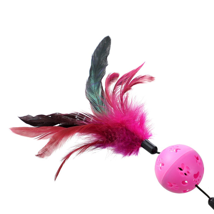 Paws & Claws POUNCE TWIN FEATHER BALL TOY COLS 37X6CM