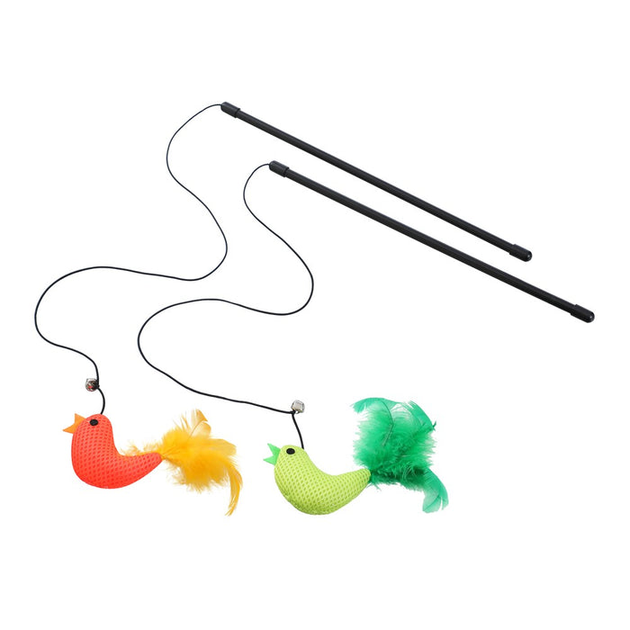 Paws & Claws POUNCE PLUSH BIRD CAT DANGLER COLS 30CM
