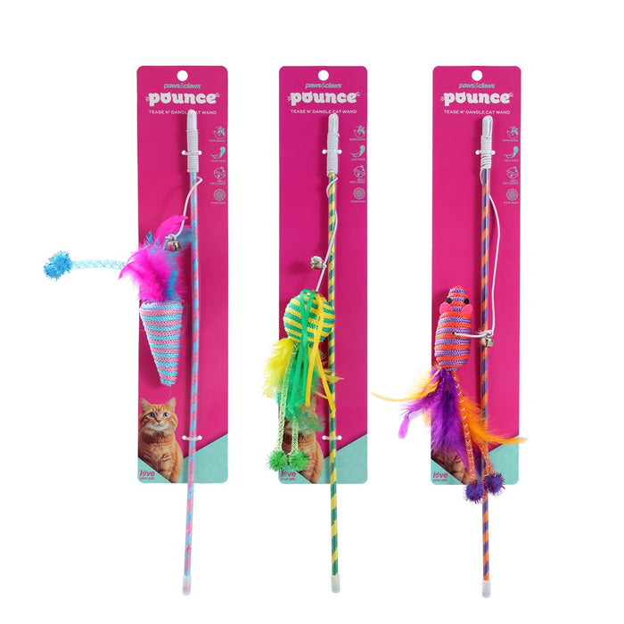 Paws & Claws POUNCE TEASE N DANGLE CAT WAND46X0.4CM