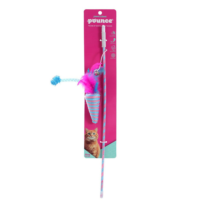 Paws & Claws POUNCE TEASE N DANGLE CAT WAND46X0.4CM
