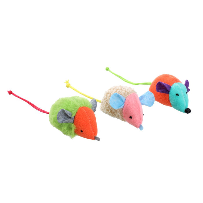 Paws & Claws POUNCE MICE VARIETY MIX 3PK 6X13CM