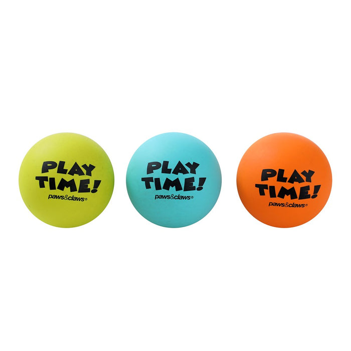 Paws & Claws FLEXI-BOUNCE BALL 3PK 6CM