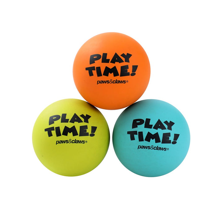 Paws & Claws FLEXI-BOUNCE BALL 3PK 6CM