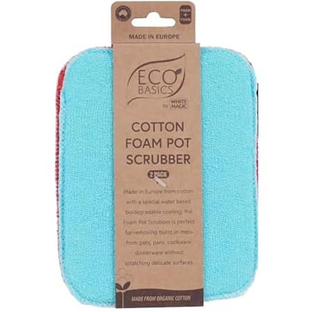 Eco Basics Cotton Foam Pot Scrubber - 2PACK