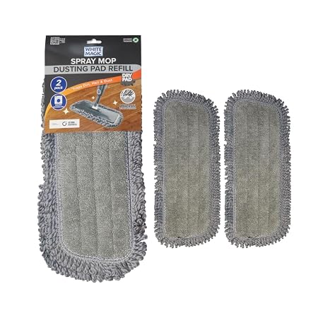 White Magic Spray Mop Dry Pad Refill Grey (2pcs)